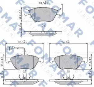FOMAR FRICTION fo688781 -  Комплект тормозных колодок, дисковый тормоз